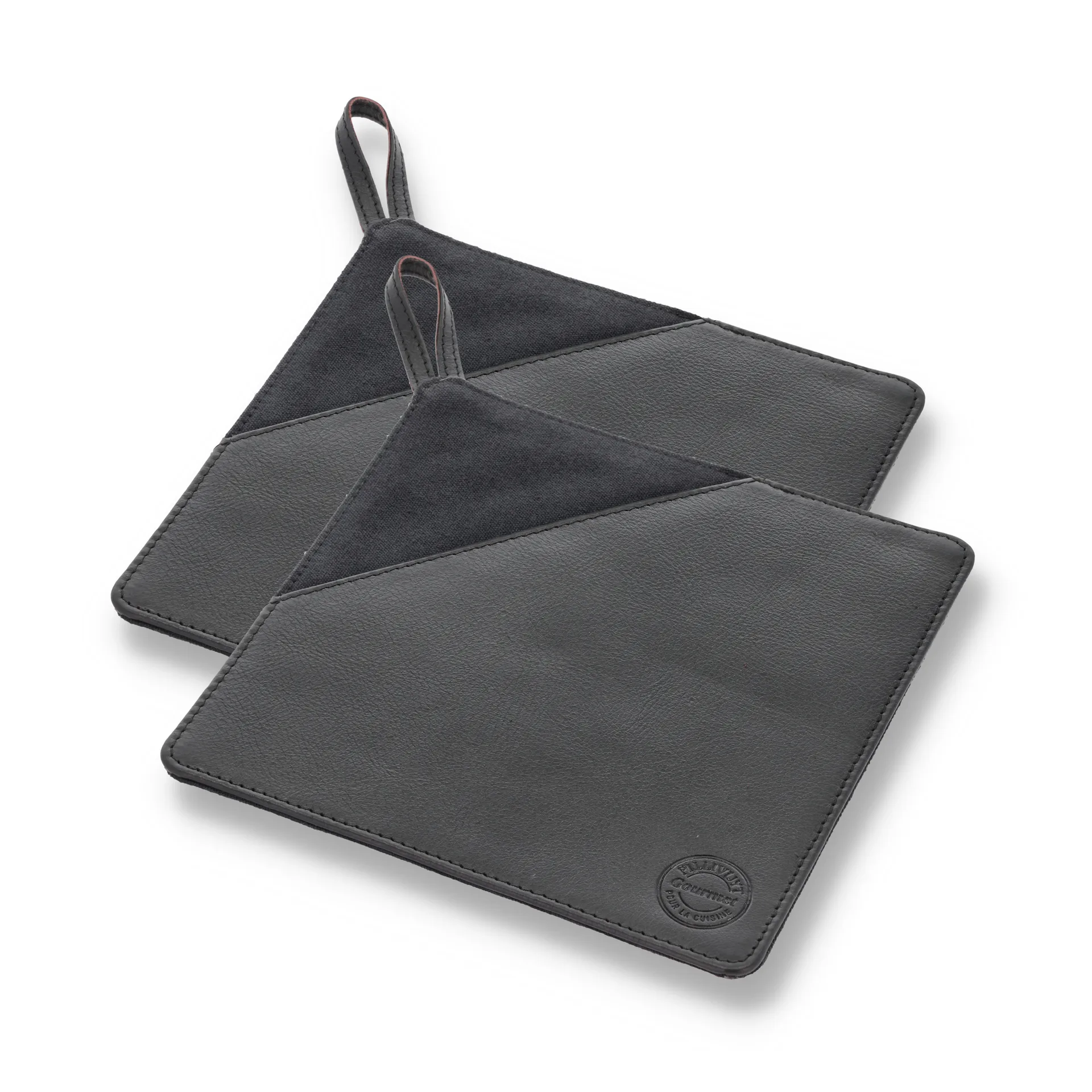 Pillivuyt Pillivuyt Gourmet grydelap 20,5x20,5 cm 2-pak Sort læder