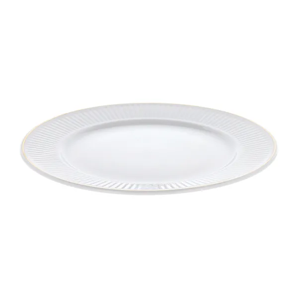 Plissé tallrik med guldkant Ø22 cm