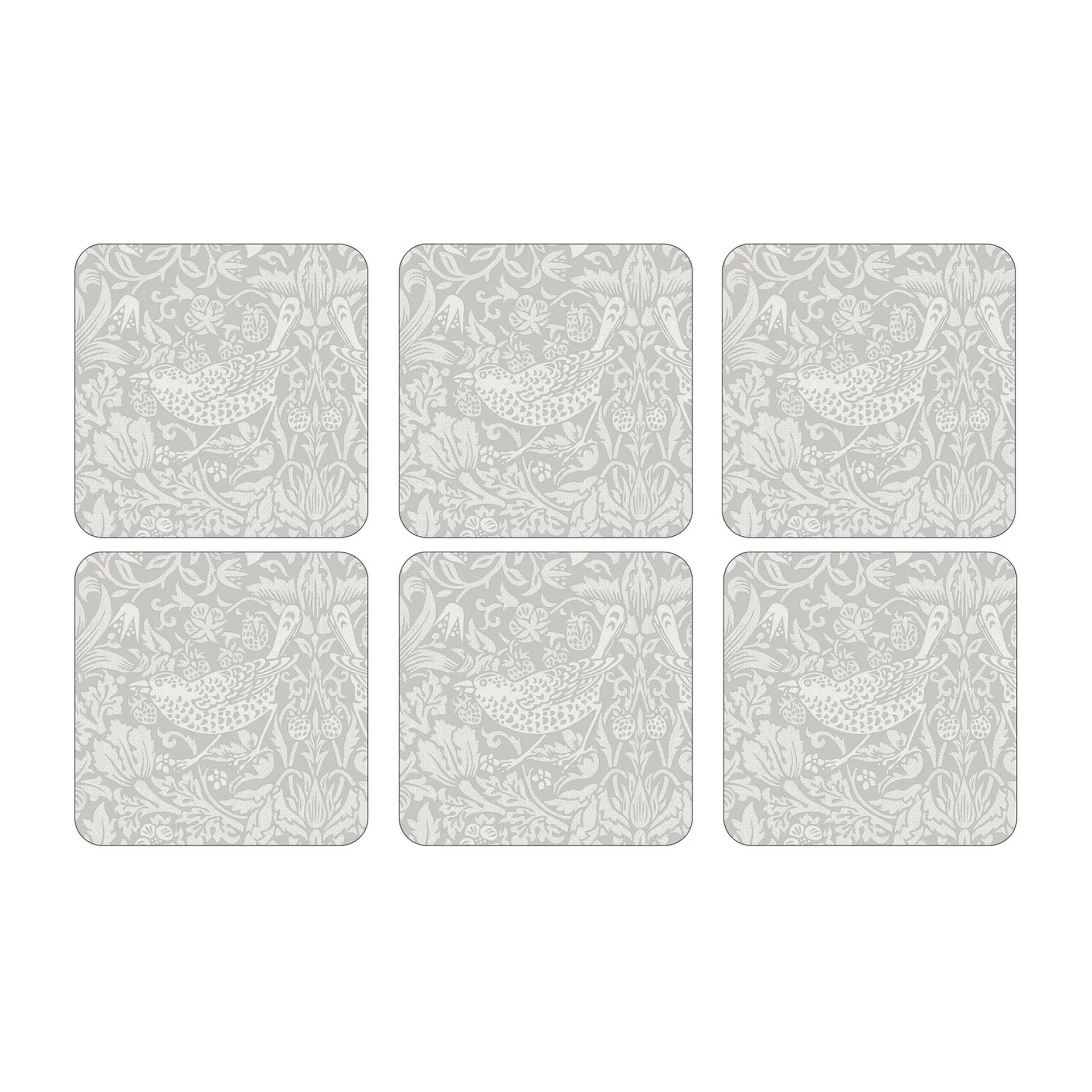 Pimpernel Dessous de verre Strawberry Thief Lot de 6 Grey