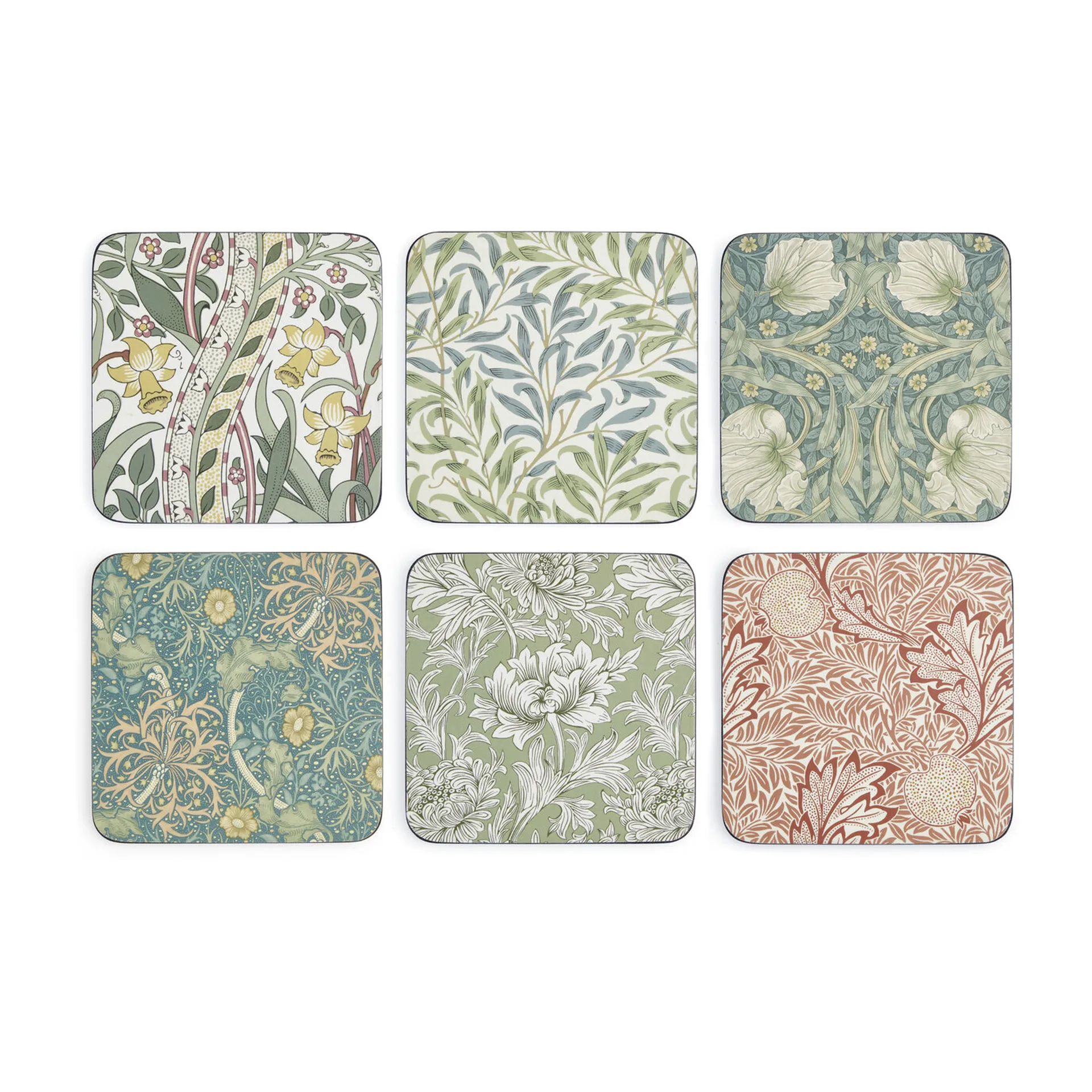 Pimpernel Lot de 6 sous-verres William Morris Coloris assortis