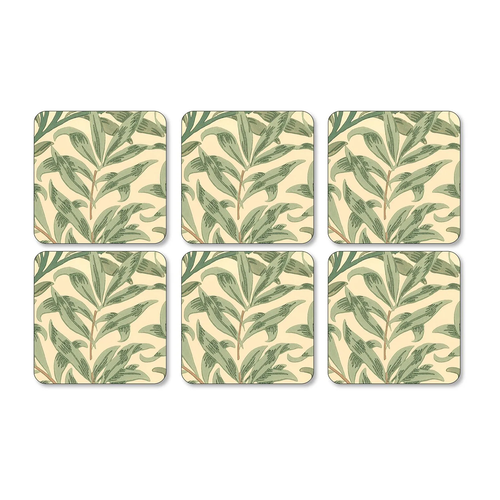 Pimpernel Lot de 6 sous-verres Willow Bough Vert