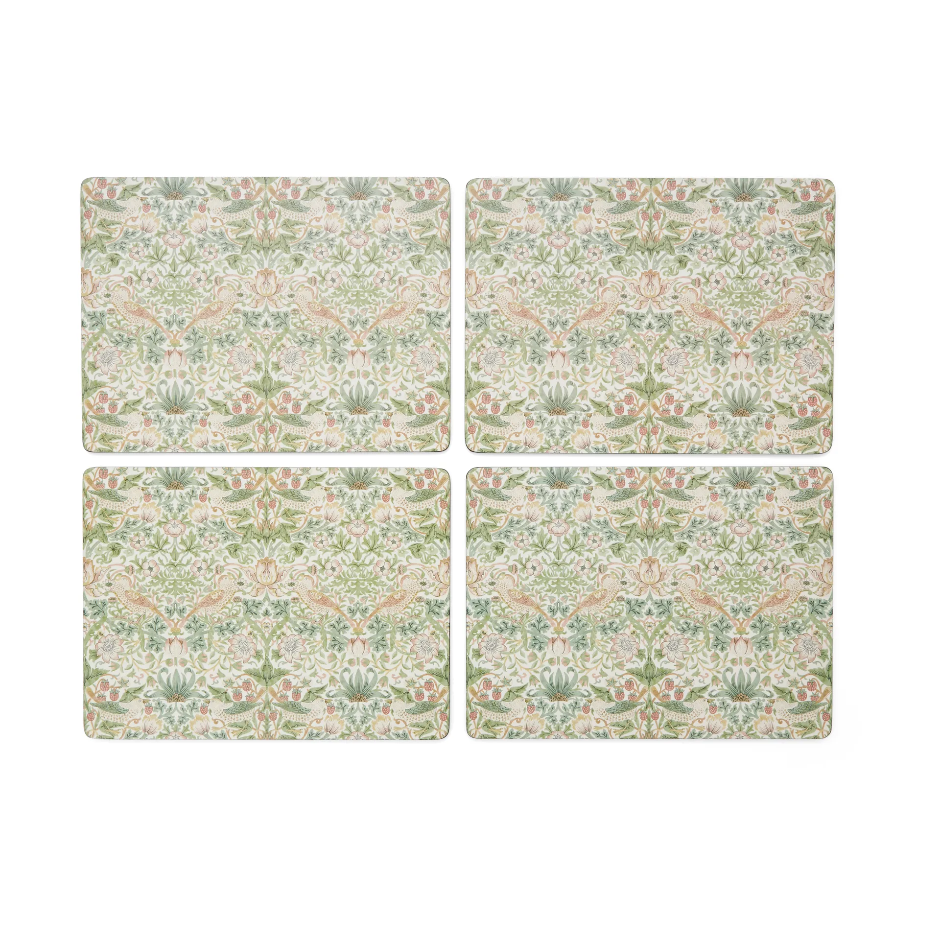 Pimpernel Set de table Strawberry Thief cm, lot de 4 Green