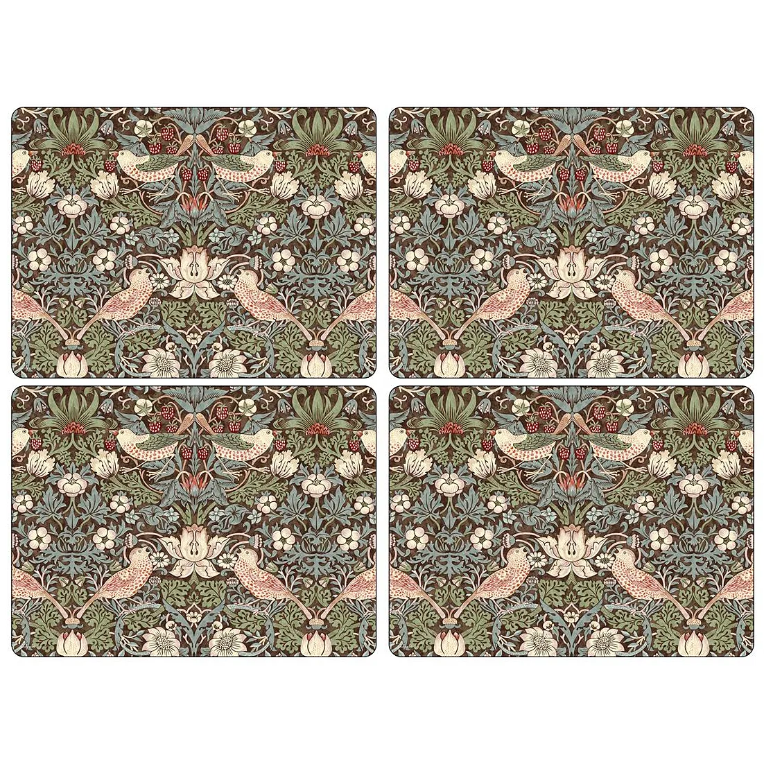 Pimpernel Set de table Strawberry Thief cm, lot de 4 Marron