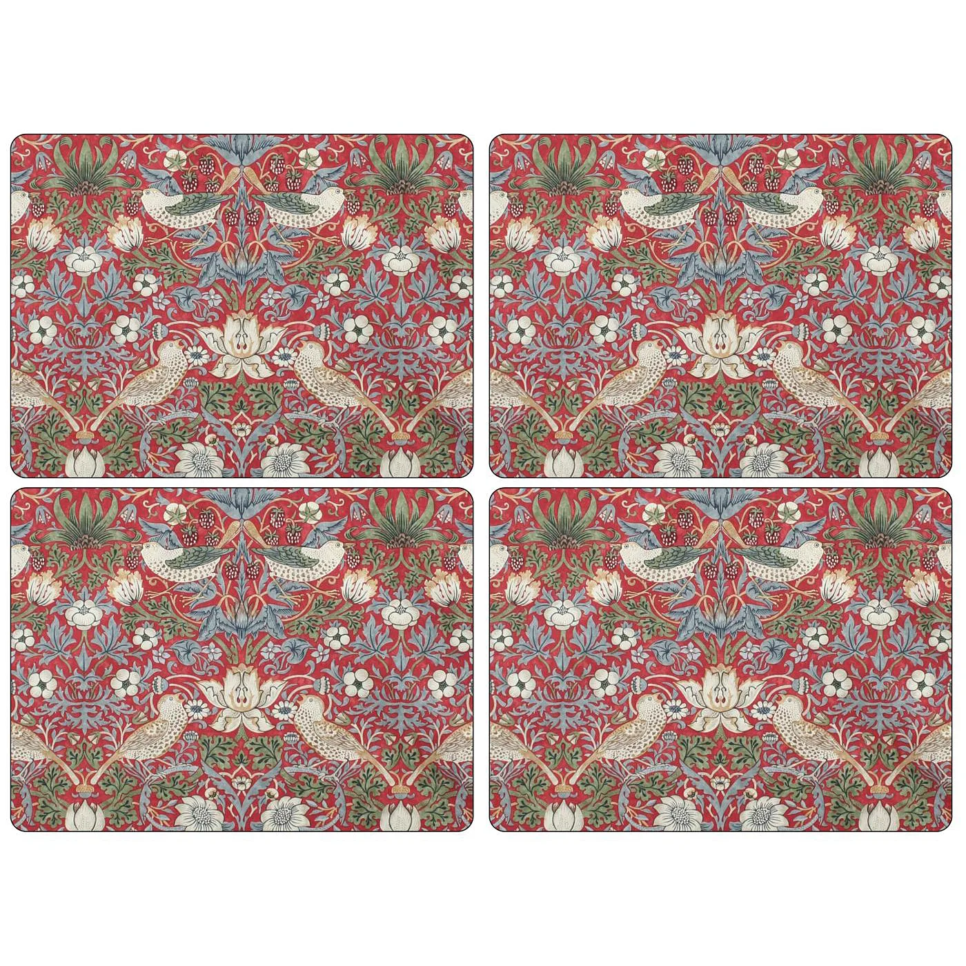 Pimpernel Set de table Strawberry Thief cm, lot de 4 Rouge