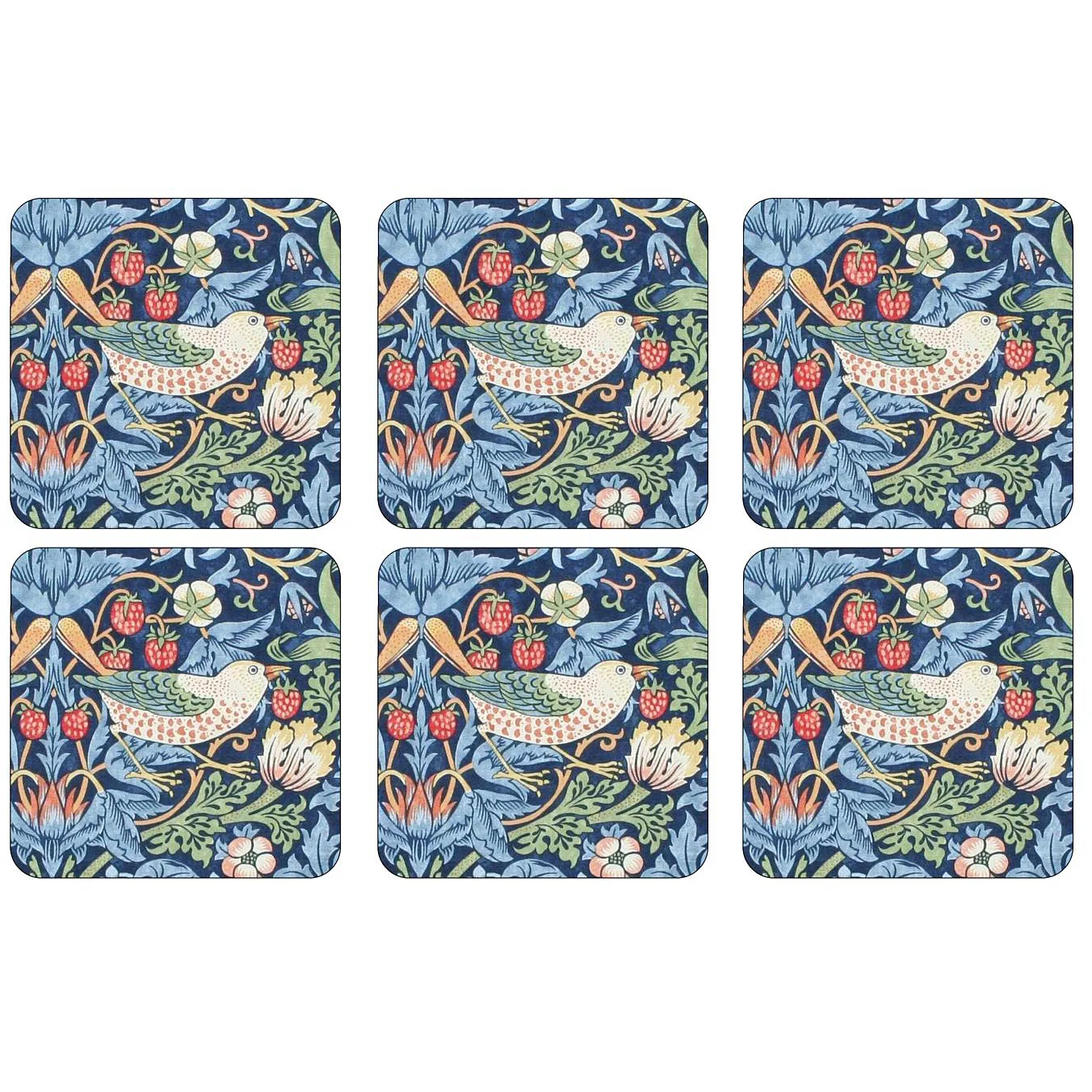 Pimpernel Sous-verre Strawberry Thief lot de 6 Bleu