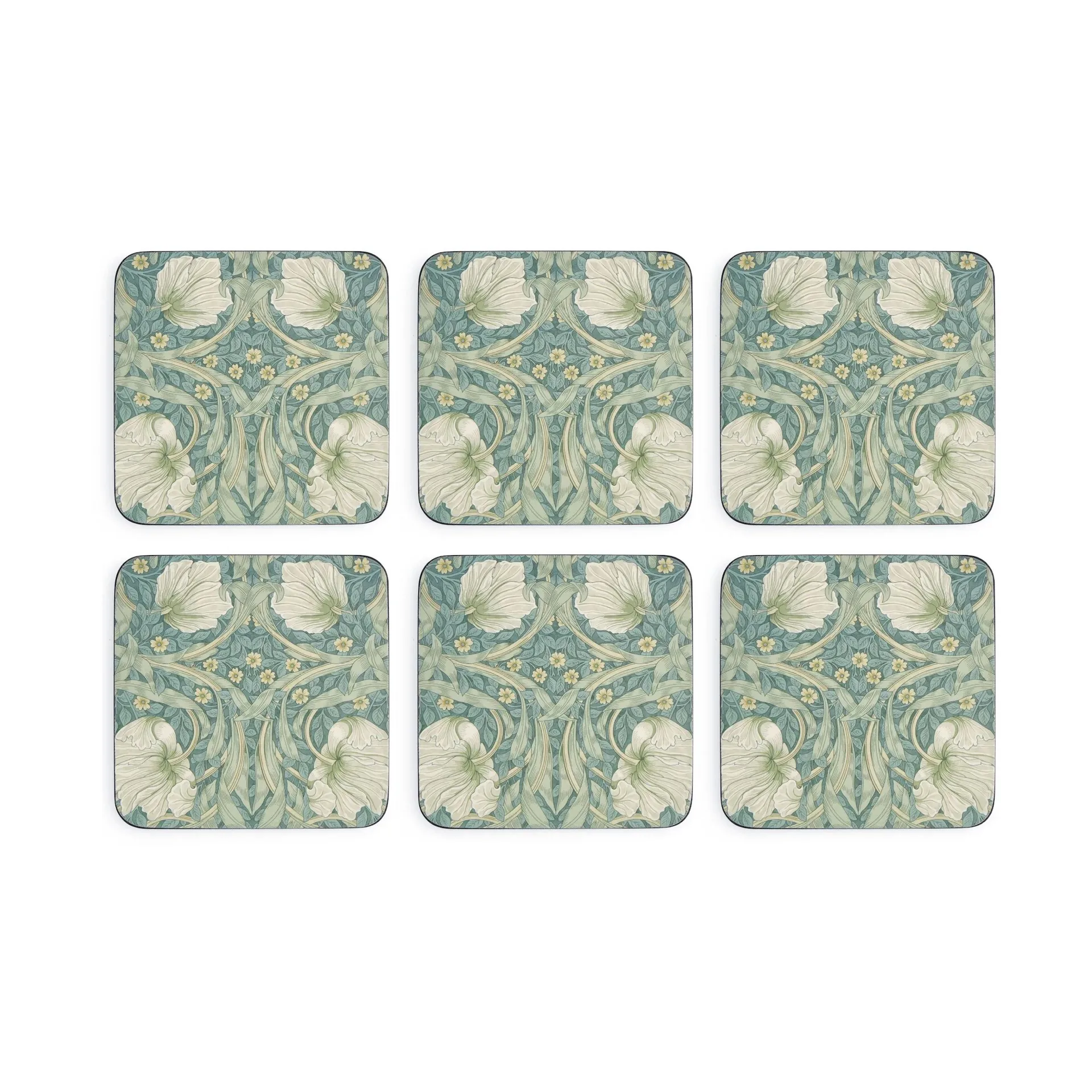 Pimpernel Sous-verres Morris & Co Pimpernel Lot de 6 Vert, bleu.