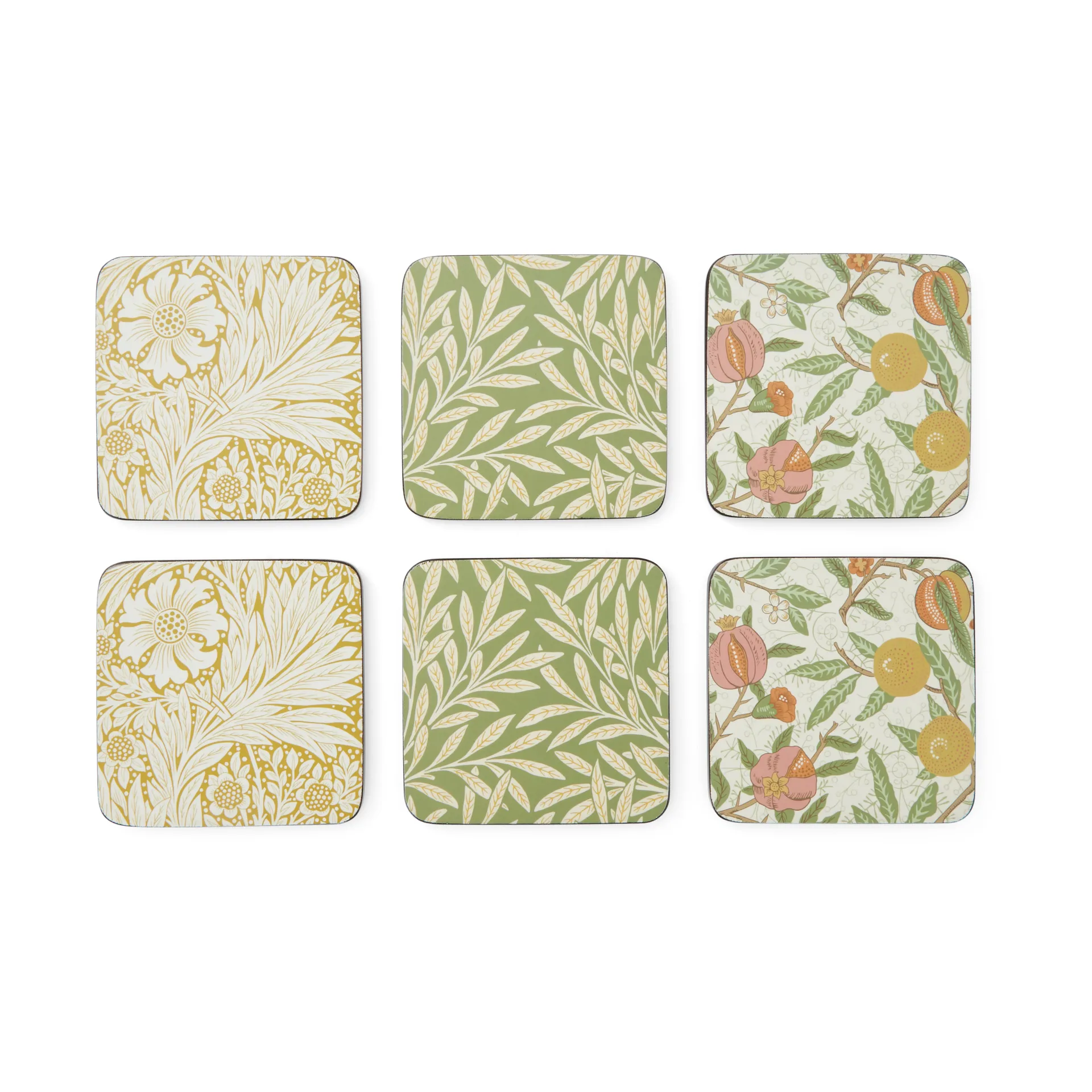 Pimpernel Sous-verres Morris & Co Simpley mixed Lot de 6 Fruit, Willow, Marigold