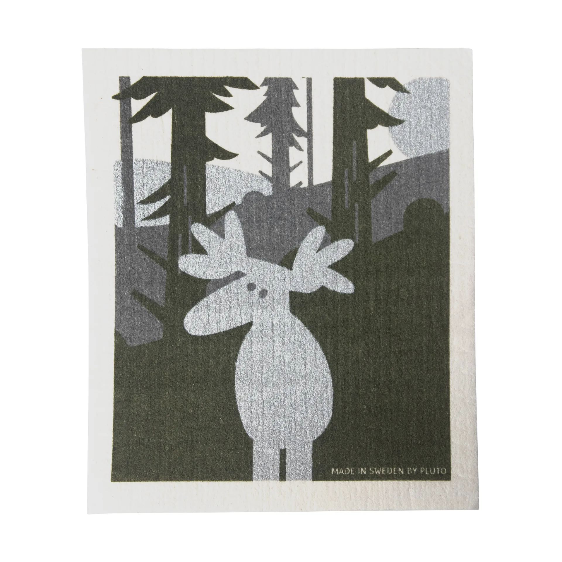 Pluto Design Älg disktrasa 17.2×20 cm Grön-silver-vit