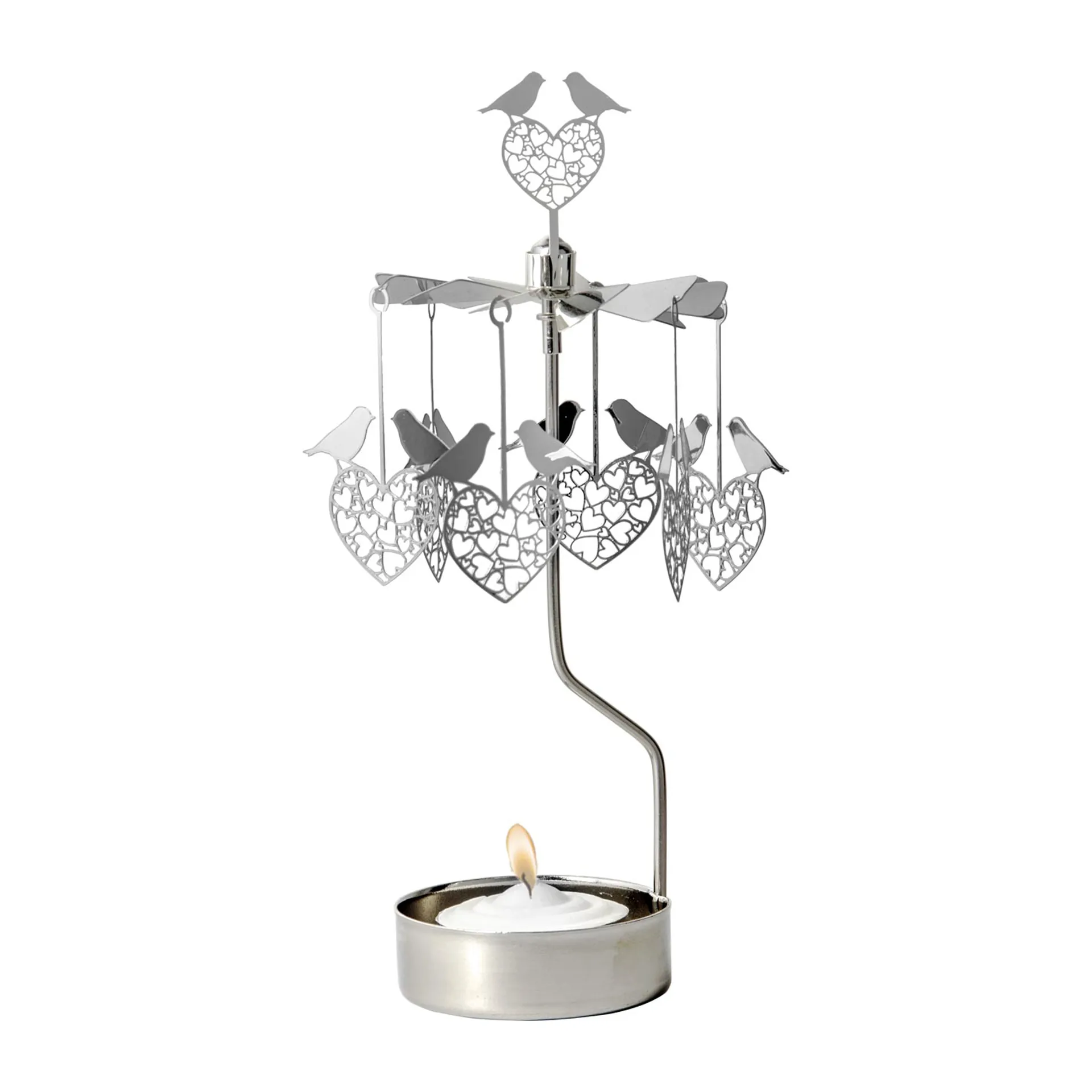 Pluto Design Carillon d'anges cœur d'oiseau Argent
