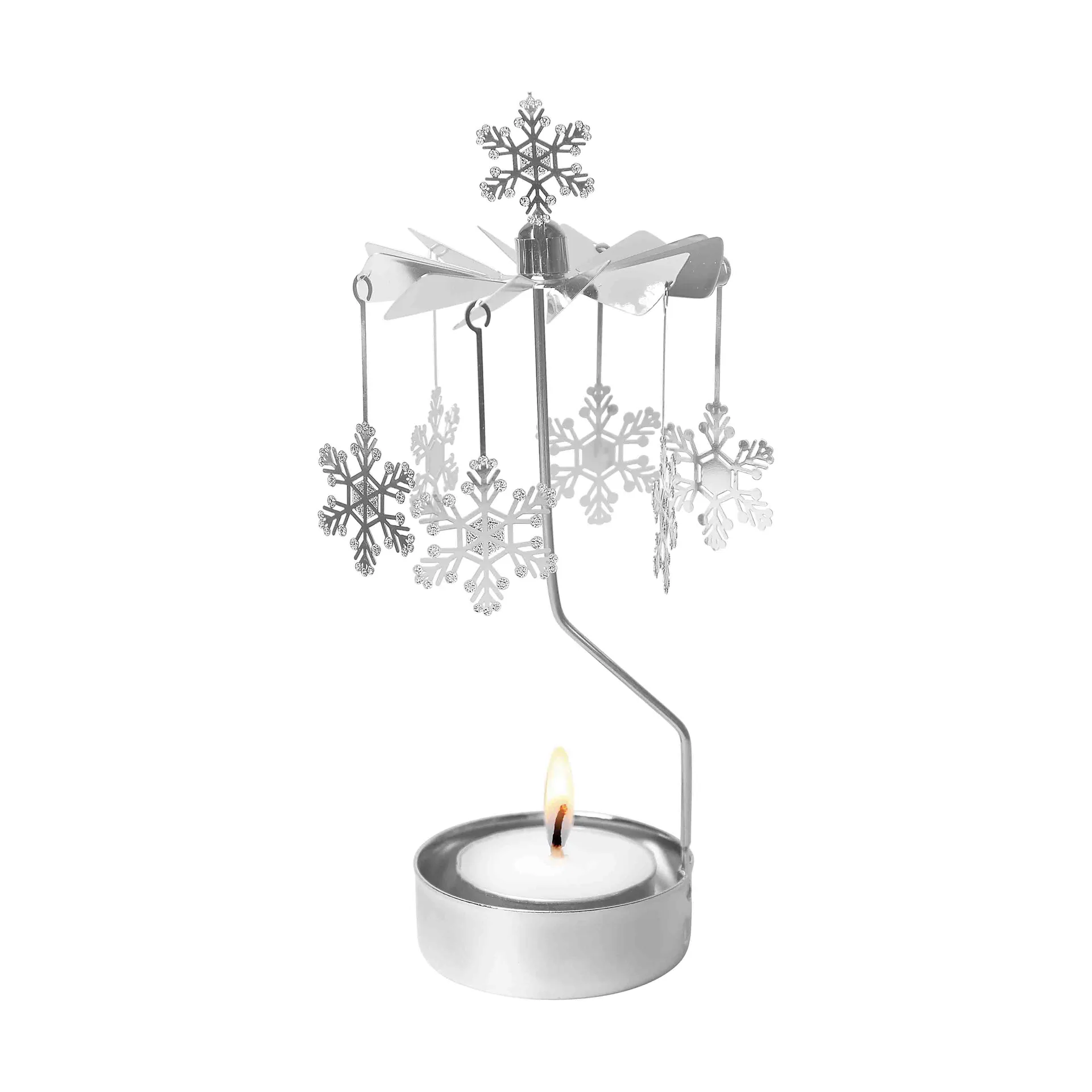 Pluto Design Carrousel à bougies Let it snow Argent
