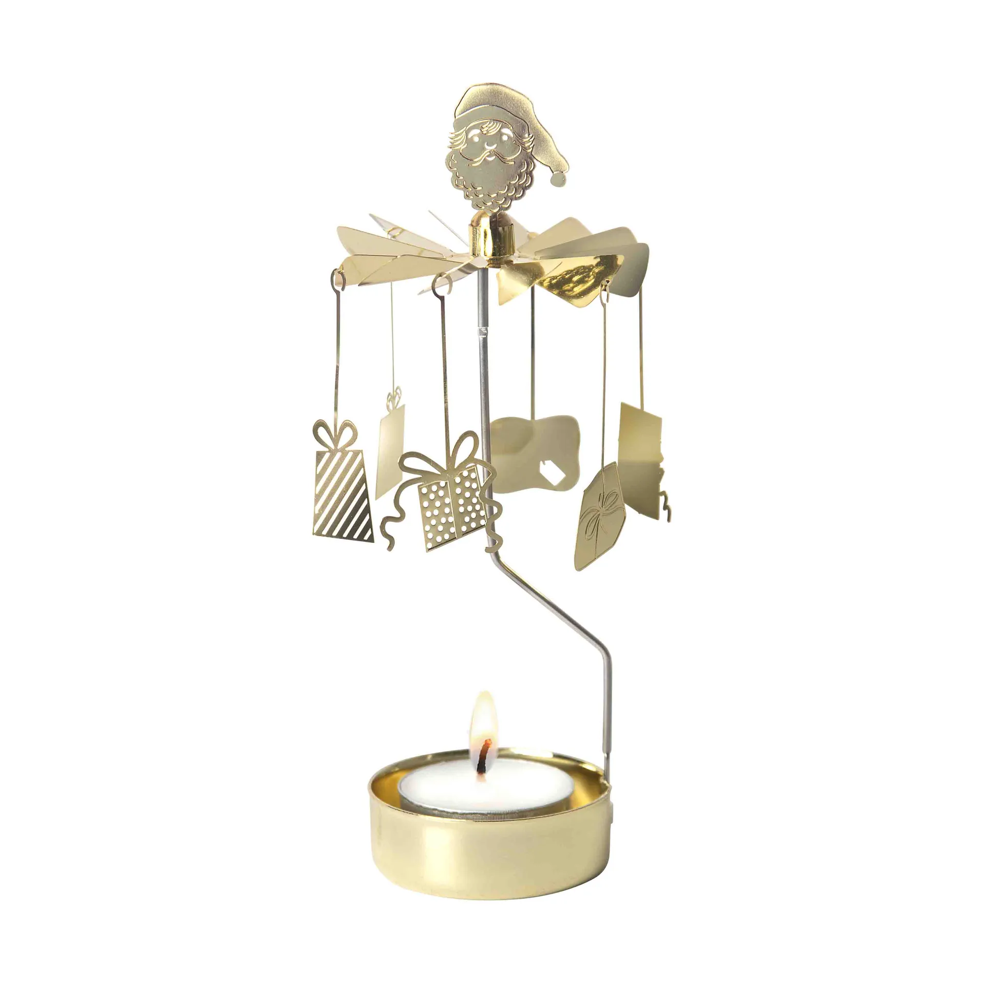 Pluto Design Carrousel à bougies Merry christmas Or