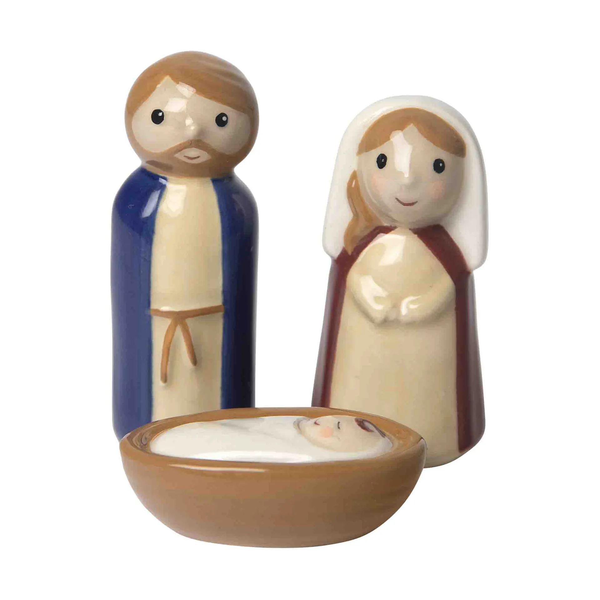 Pluto Design Crèche en céramique Crib family 3 pièces Jésus, Joseph et Marie