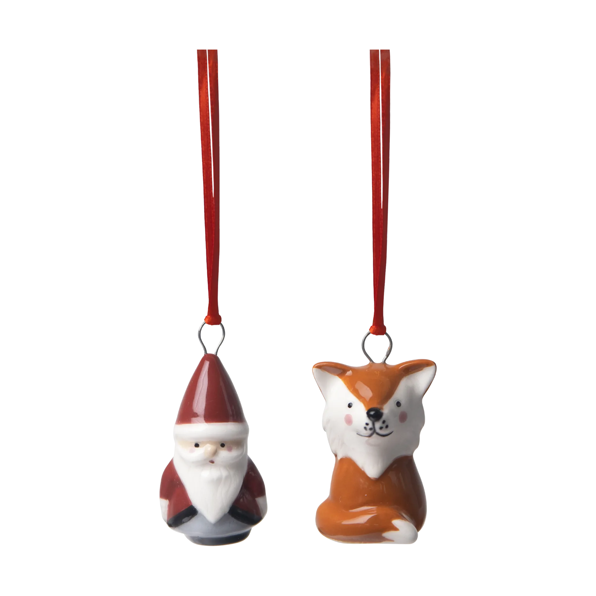 Pluto Design Fox & Santa dekorationsophæng 2 dele Rød-hvid-brun