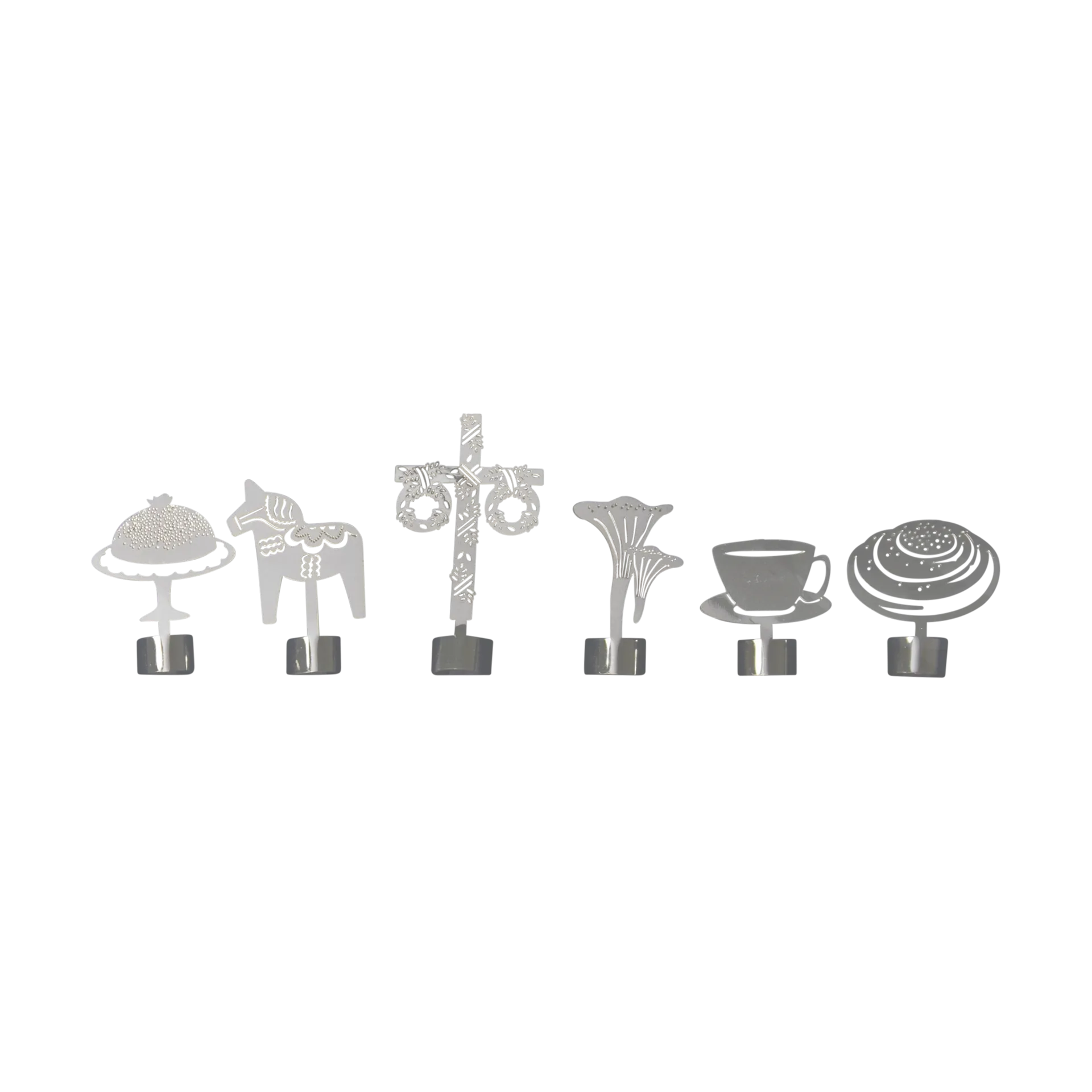 Pluto Design Like a swede glasmarkör 6 delar Silver-metall
