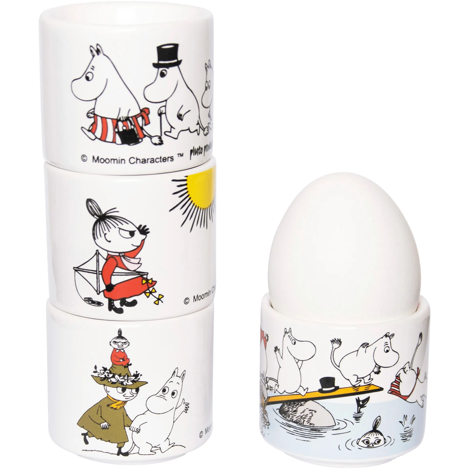 Pluto Design Mumin f&auml;rg &auml;ggkopp 4 delar Vit med motiv