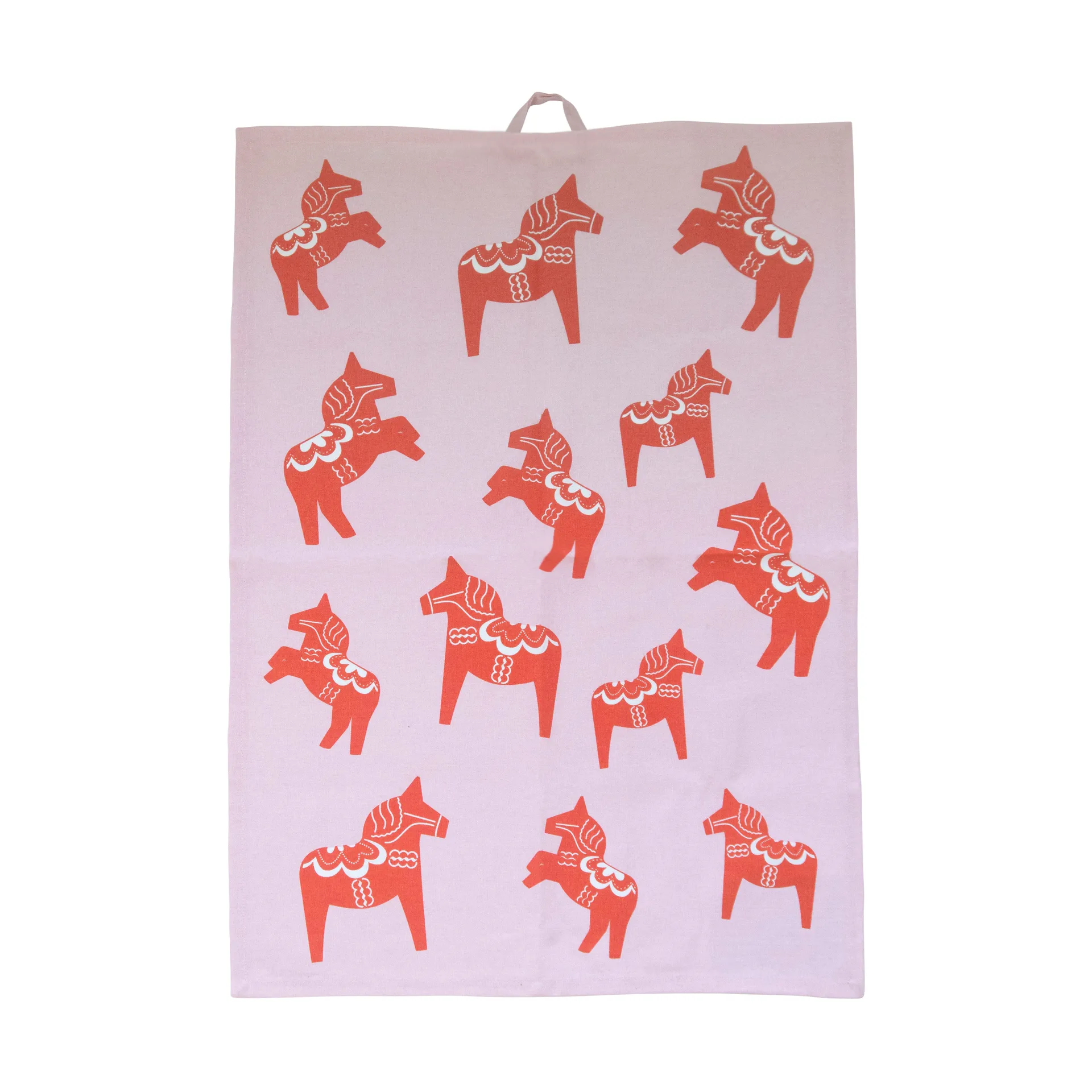 Pluto Design Serviette de cuisine Dalahäst cm Rose-rouge