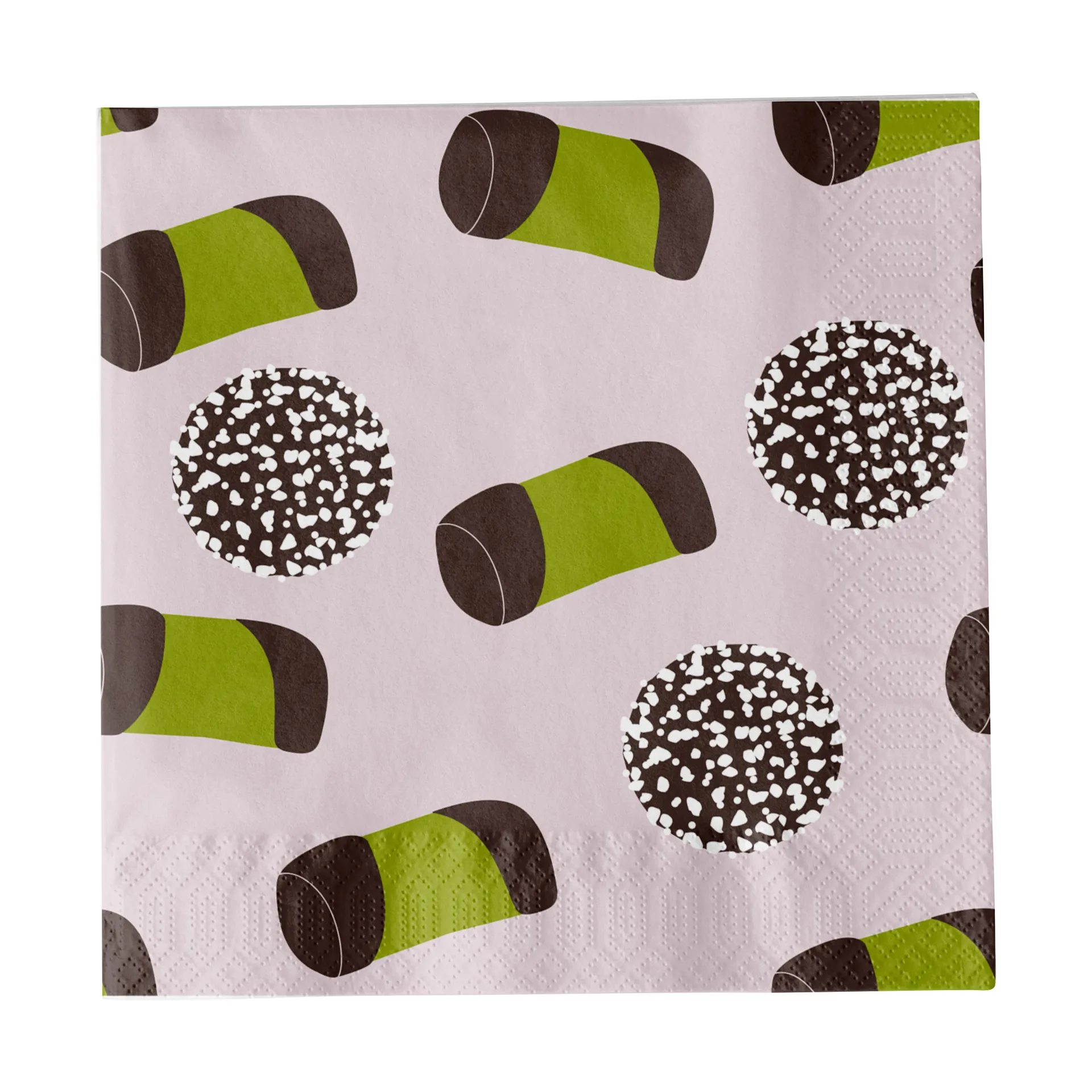 Pluto Design Serviette Like a Swede Rose-vert-marron-blanc