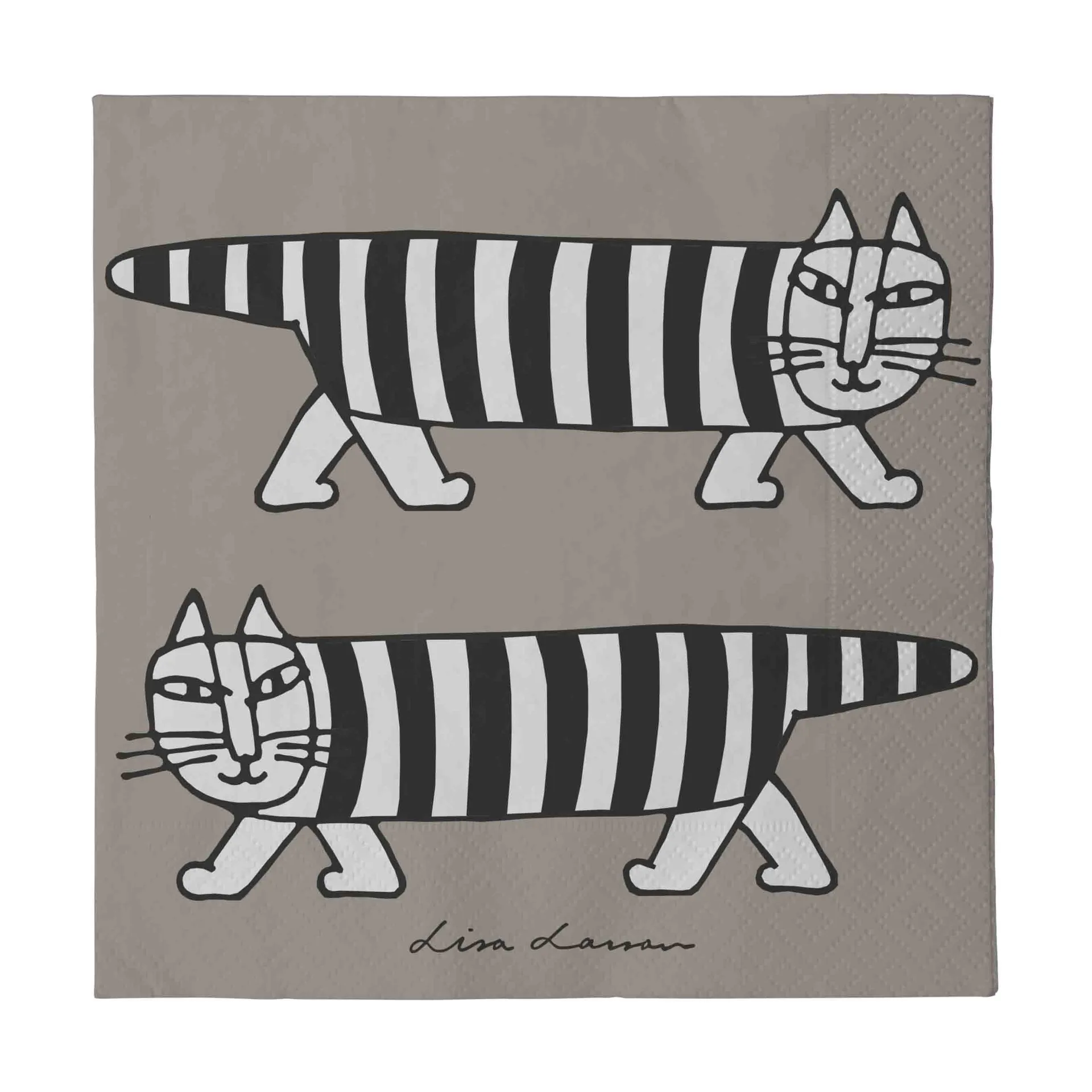 Pluto Design Serviettes Lisa Larsson Mikey lot de 24 Gris