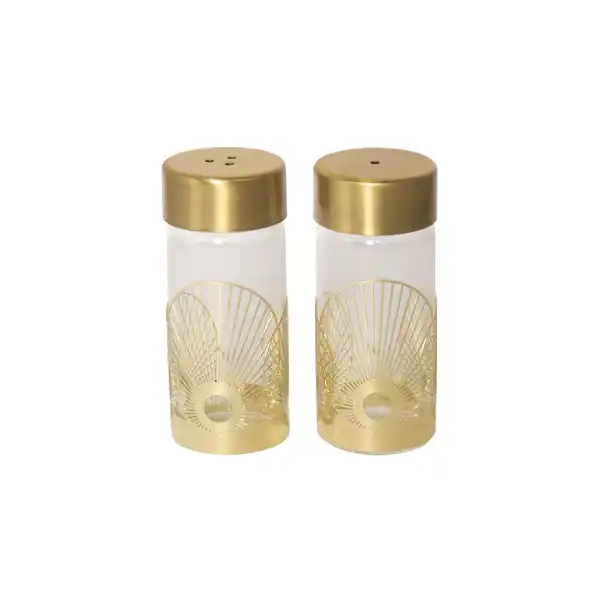 Sun salt- och pepparkar, Guld-glas