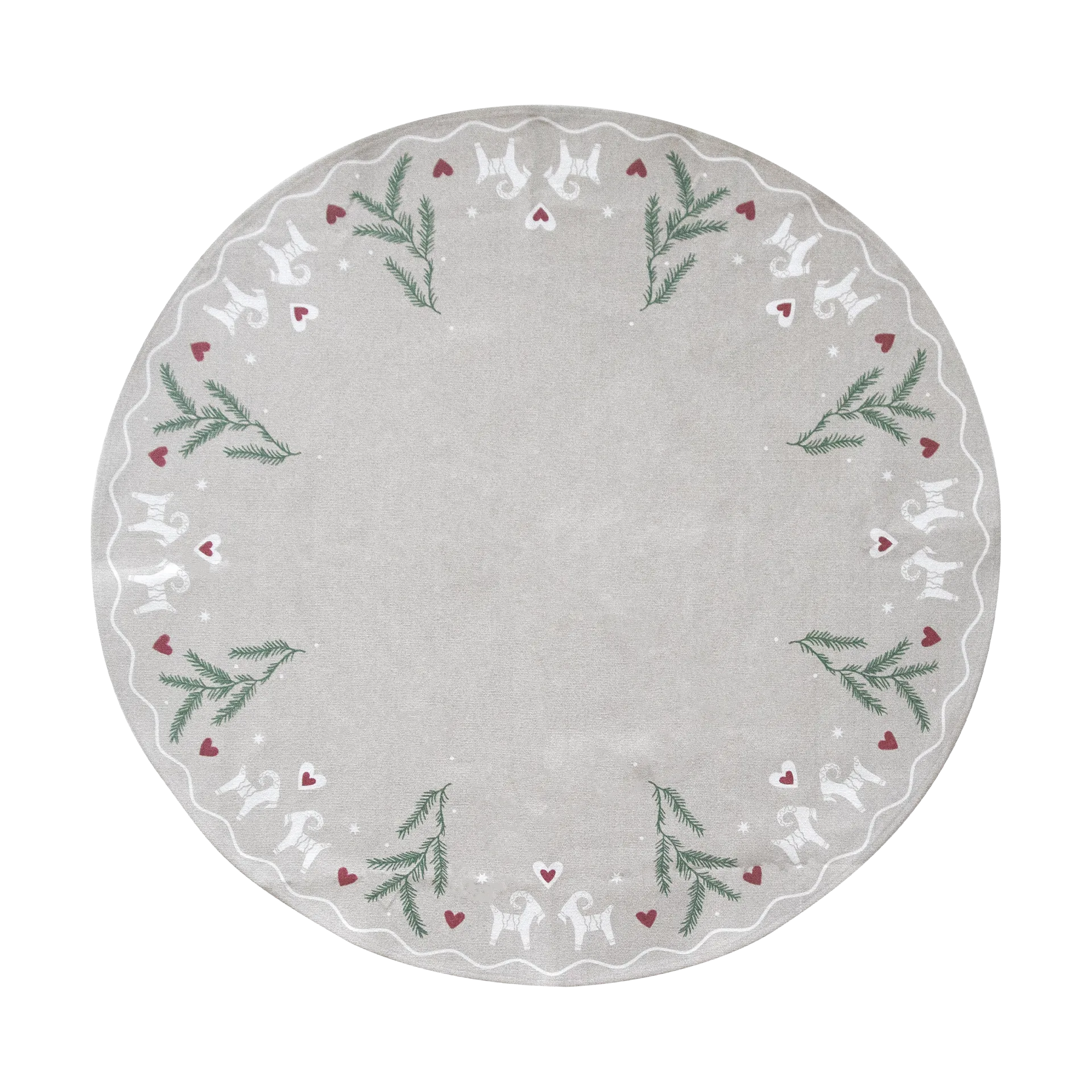 Pluto Design Yule Goat juletræstæppe Ø110 cm Beige