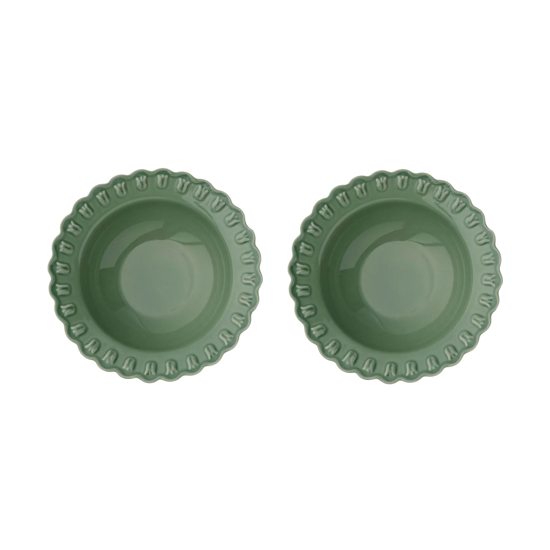 PotteryJo Tulipa dyb tallerken Ø23 cm 2-pak Verona green