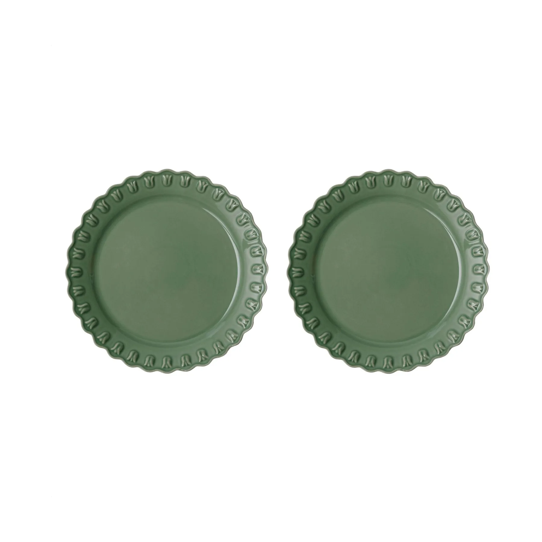 PotteryJo Tulipa tallerken Ø26 cm 2-pak Verona green