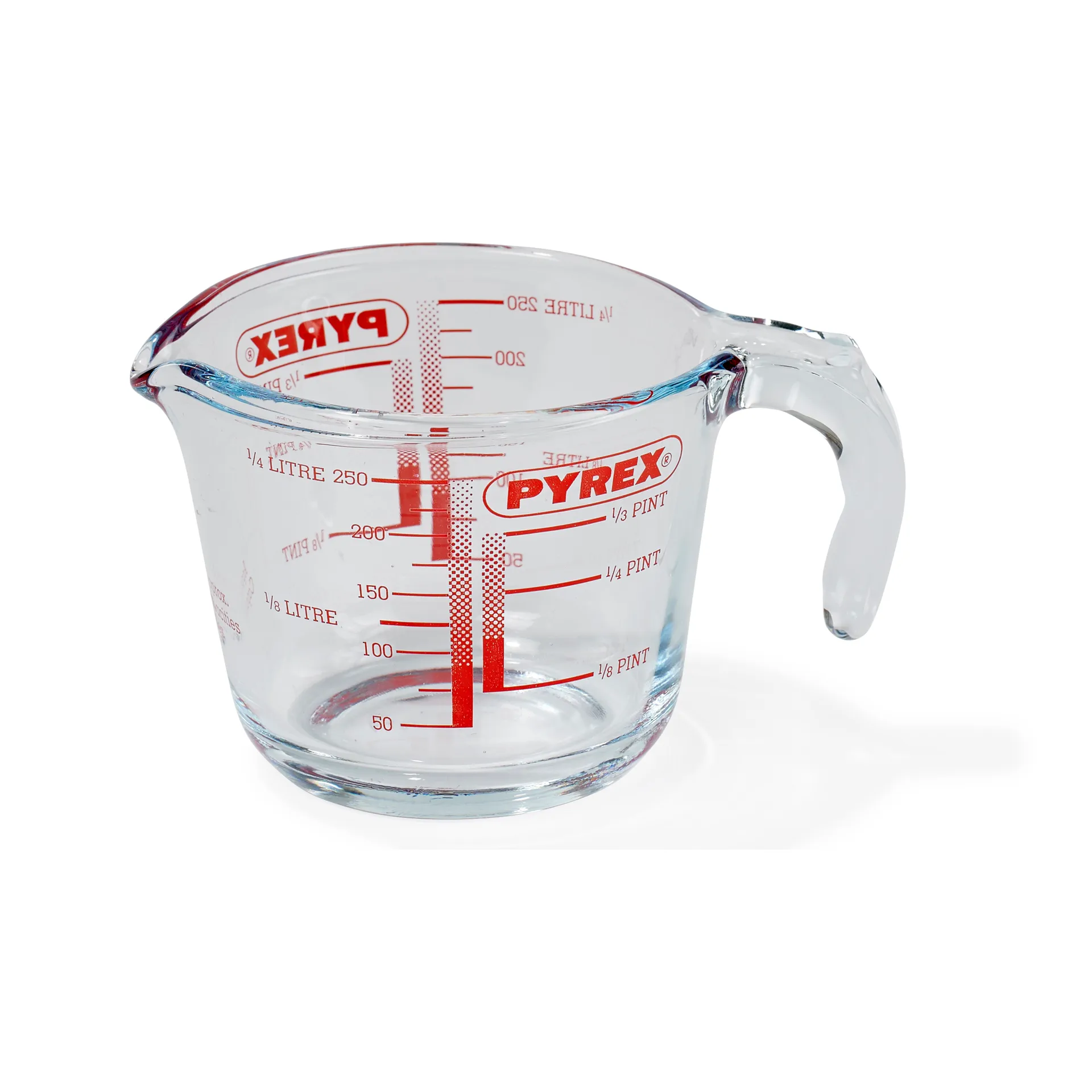 Pyrex 259B000, 0,25 L, Glas, Rød, Transparent, -40 - 350 °C, 90 mm, 80 mm