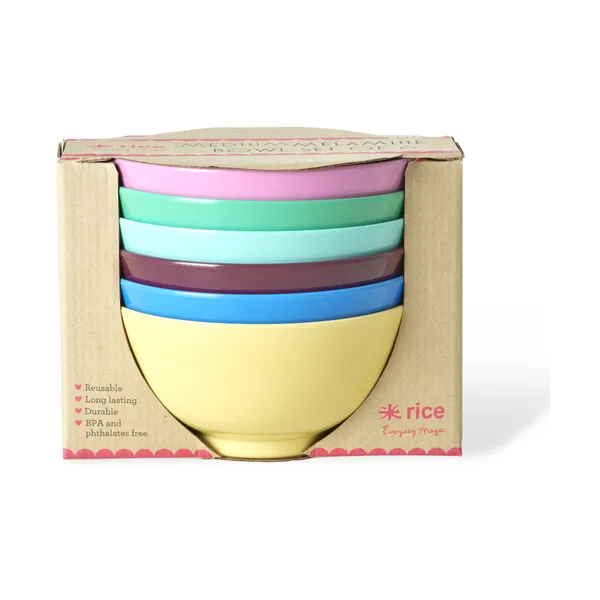 Rice melaminskål medium 70 cl 6-pack, Show youre true colors