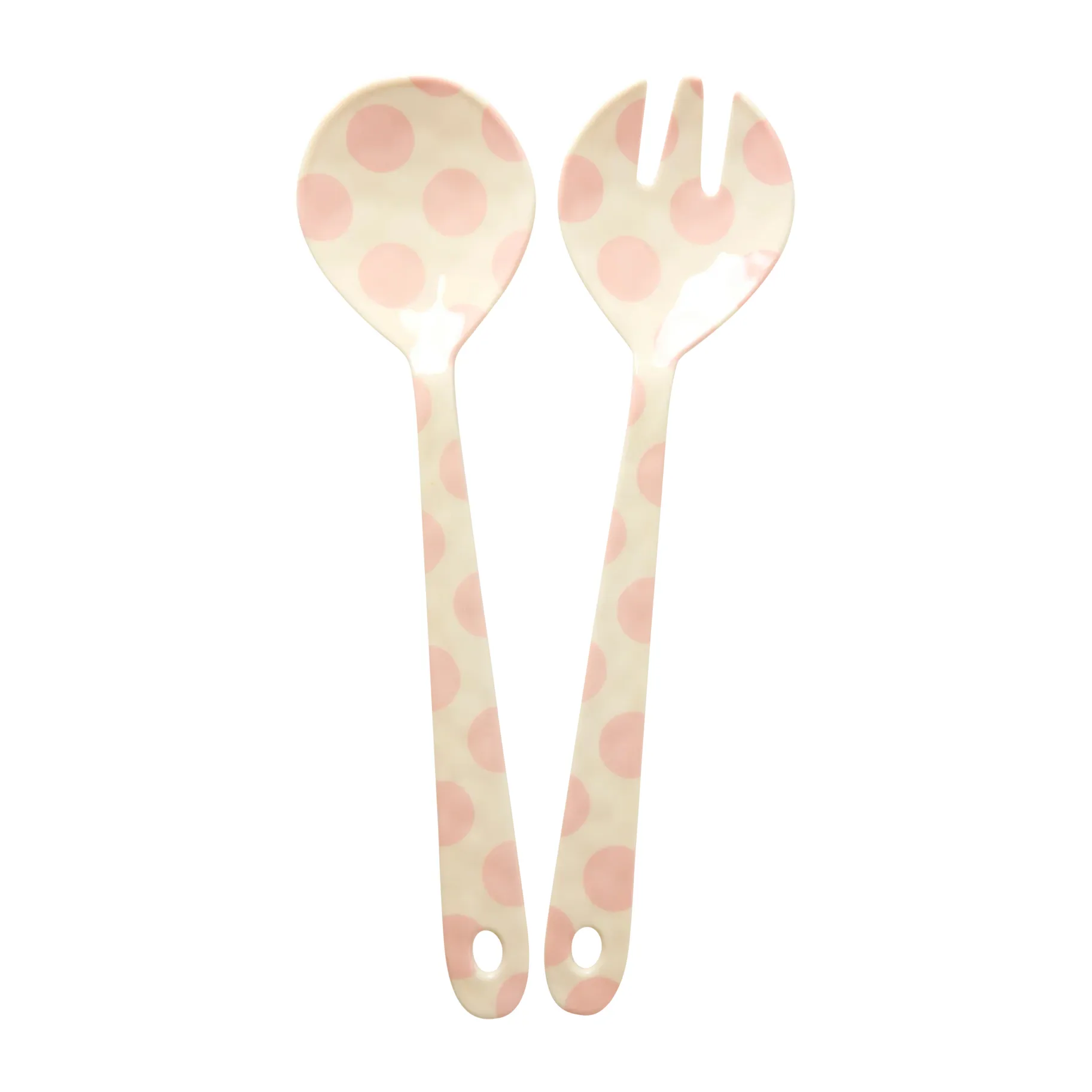 RICE Rice salatbestik melamin 2 dele Pink dots