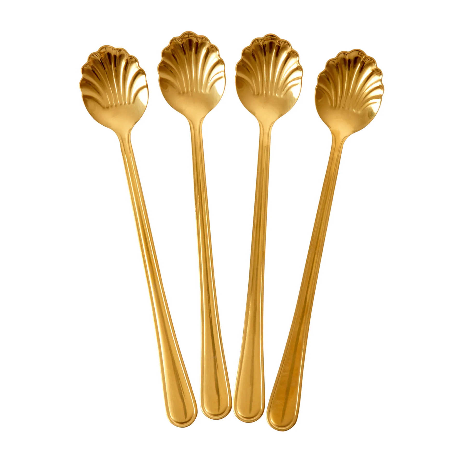 RICE Rice Seashell latteske 19 cm 4-pak Gold