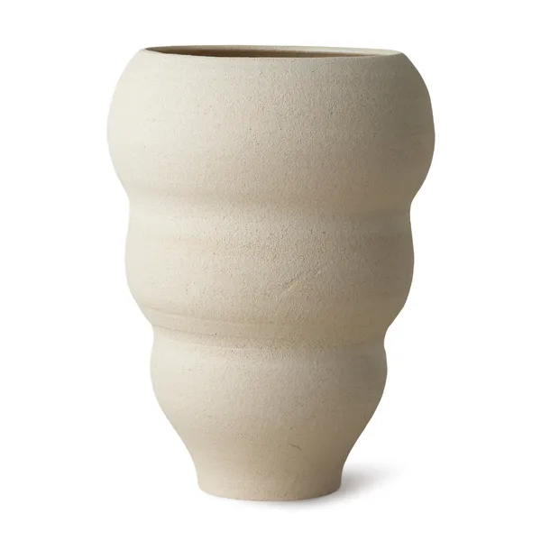 Hand turned vase no. 60 Curved, Vanilla