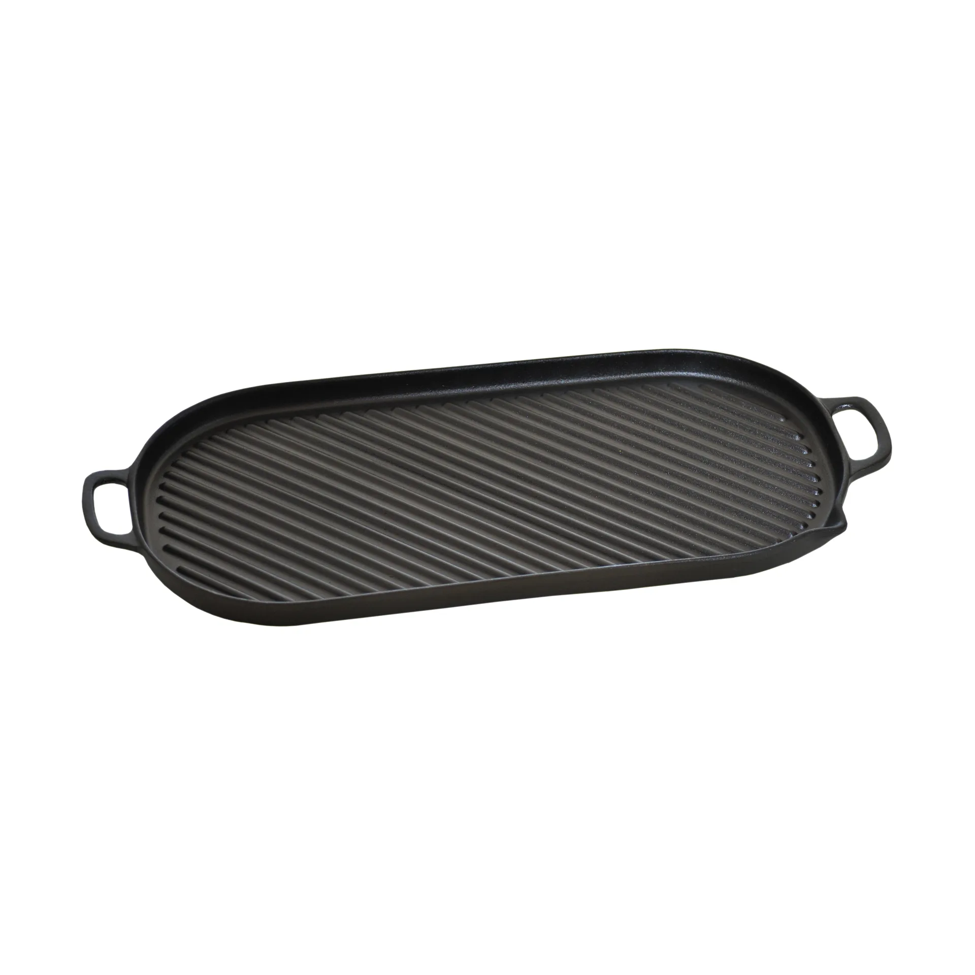 Ronneby Bruk Rondo grillplade 23x47 cm med håndtag og hældetud