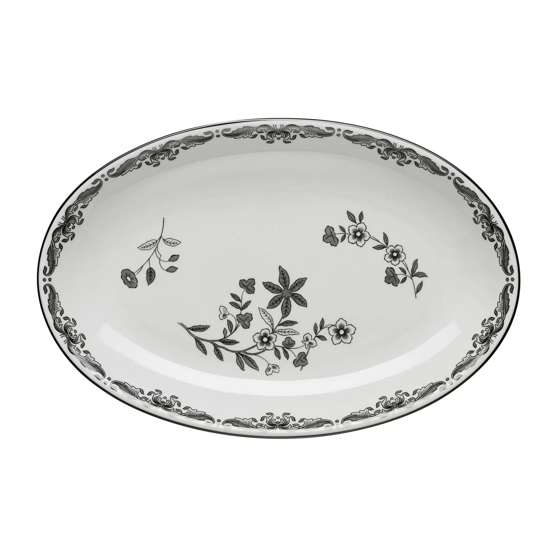 Rörstrand Ostindia Sort serveringsfad ovalt 22x33 cm Sort
