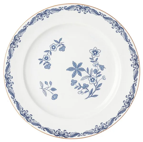 Ostindia tallrik flat, Blå, Ø21 cm