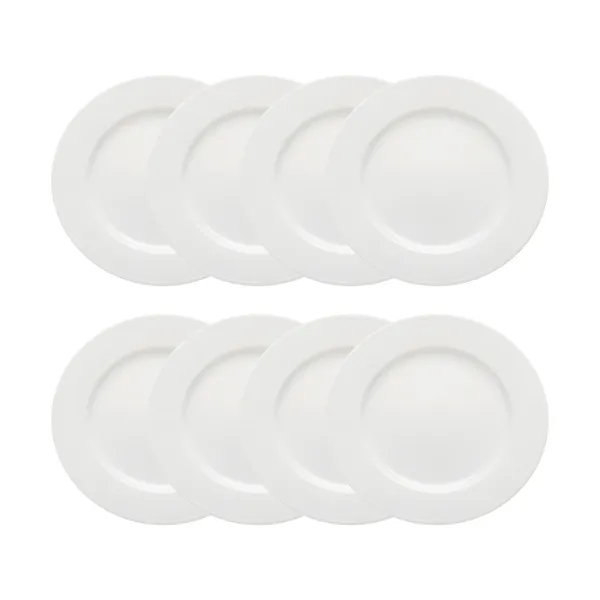 Swedish Grace assiett Ø17 cm 8-pack - Snö