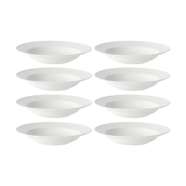Swedish Grace djup tallrik Ø25 cm 8-pack - Snö