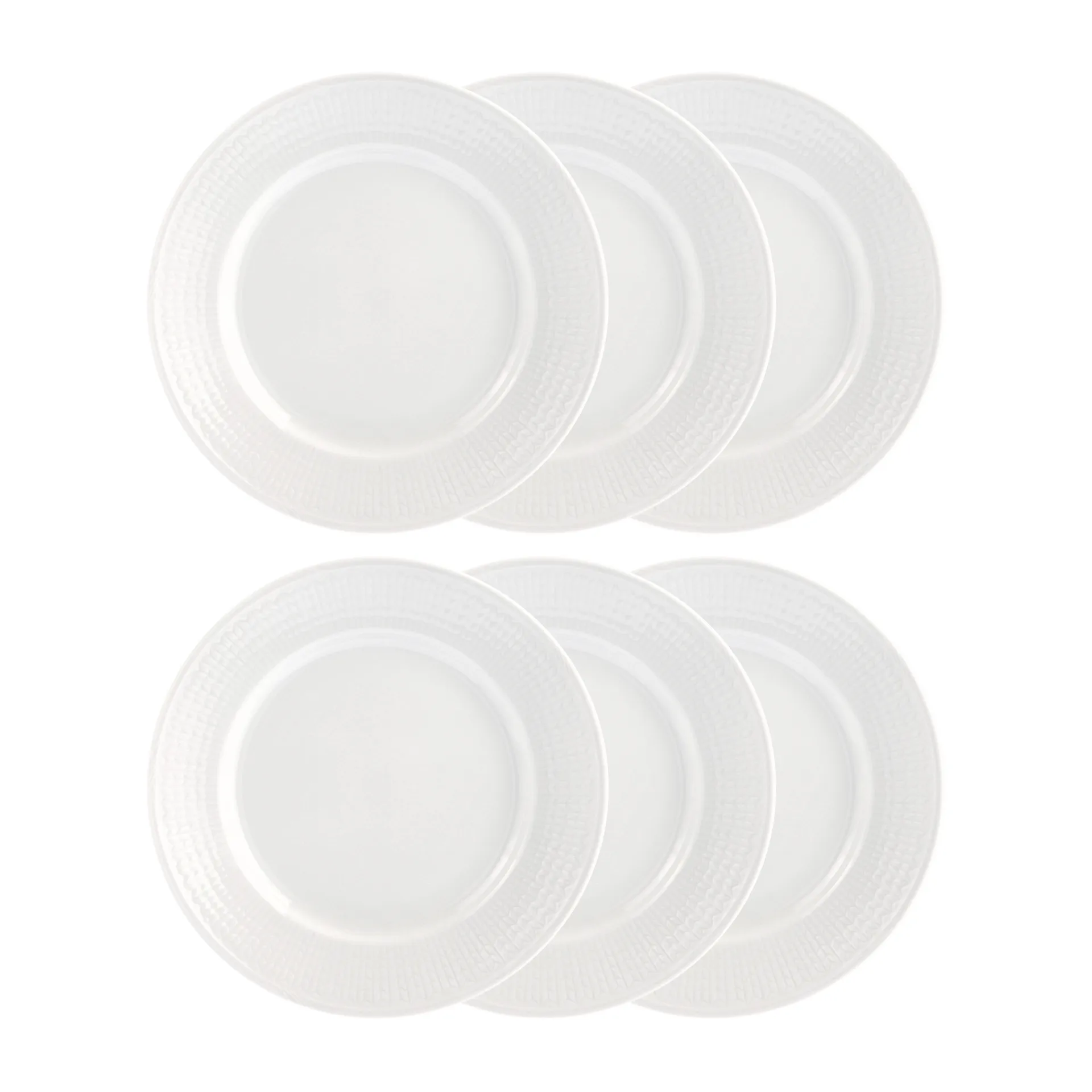 Rörstrand Swedish Grace tallerken 21 cm, 6 stk sne-hvid
