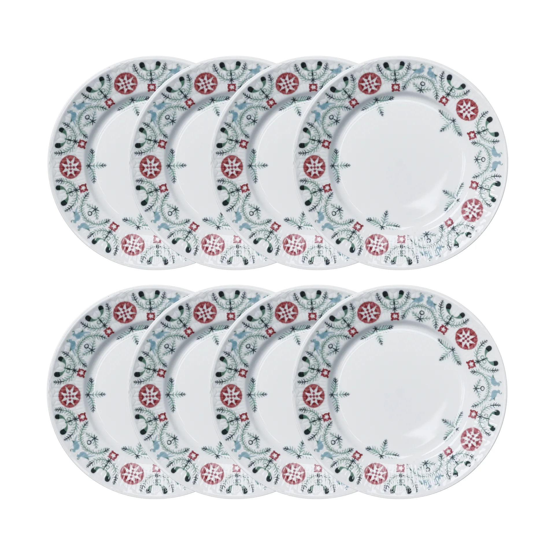 Rörstrand Swedish Grace Winter desserttallerken Ø17 cm 8-pak - Hvid