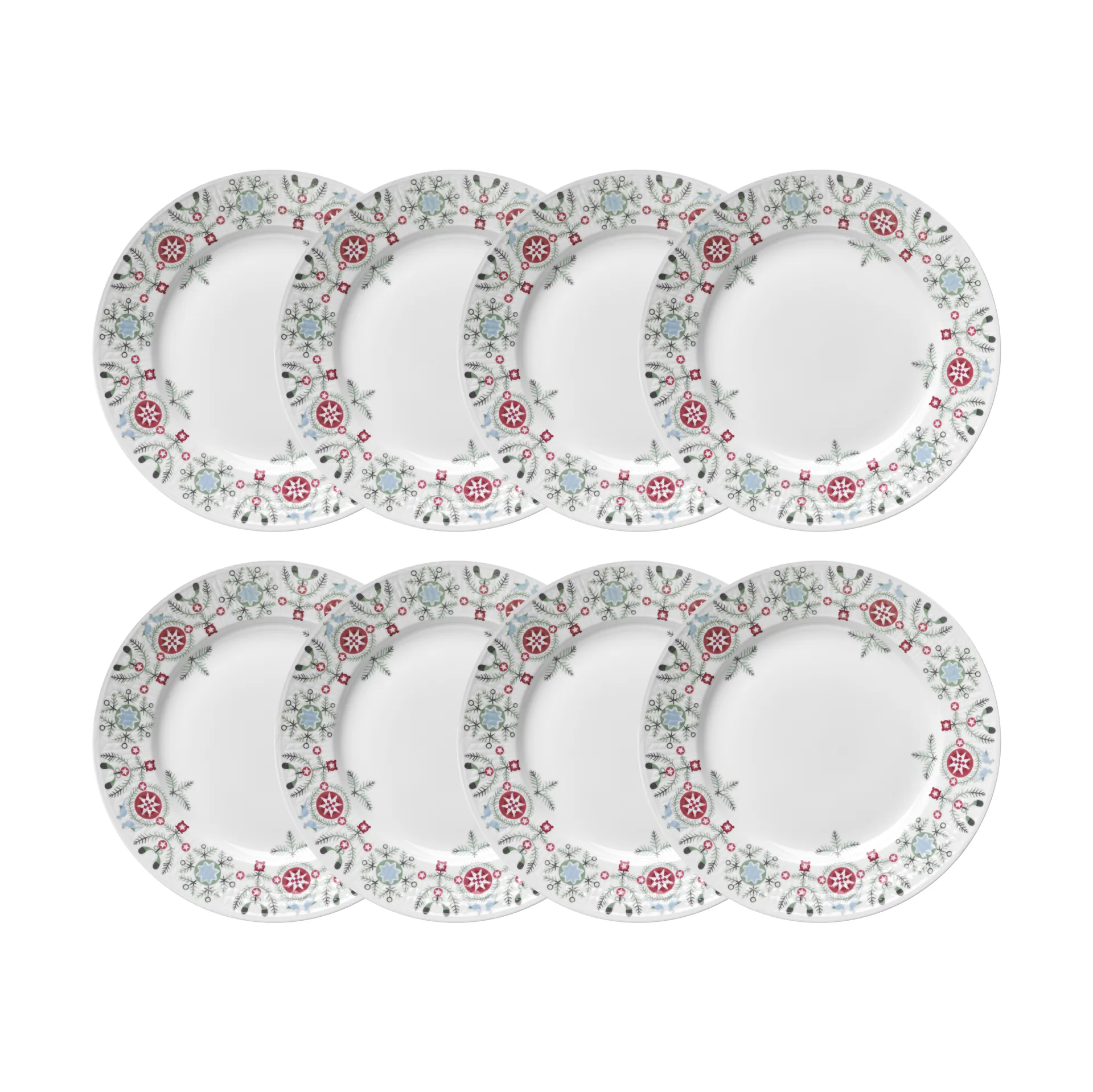 R&ouml;rstrand Swedish Grace Winter tallrik &Oslash;21 cm 8-pack - Vit