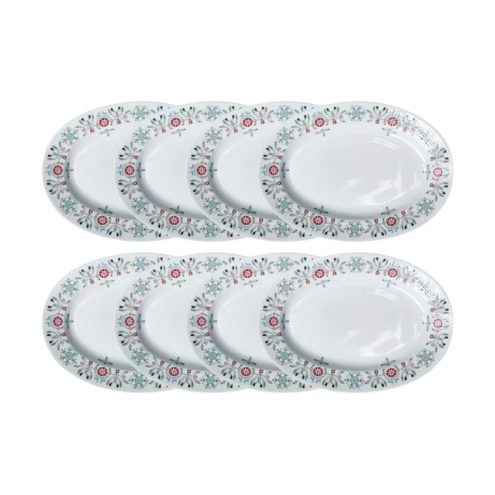 Swedish Grace Winter Teller oval 8er-Pack - Weiß