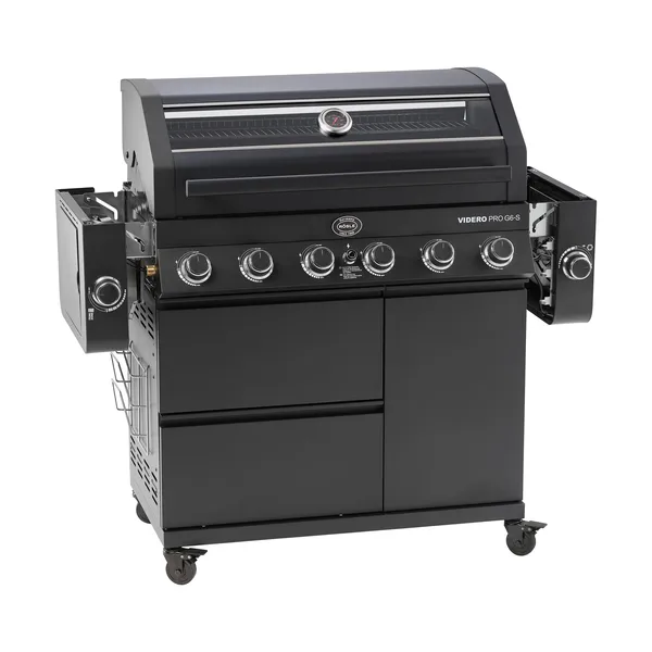 Videro PRO G6-S Vario+ gasolgrill, Mattsvart