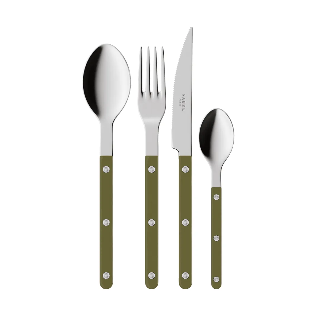 SABRE Paris Bistrot Solid bestiksæt 4 dele Green fern