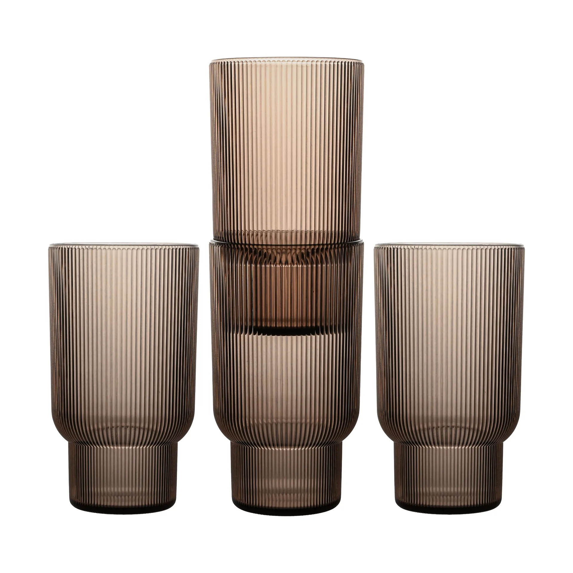 Sagaform Billi drikkeglas 43 cl 4-pak Brun
