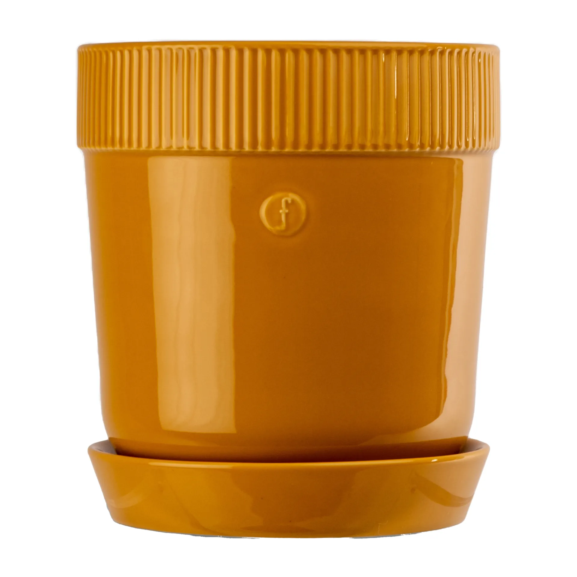 Sagaform Cache-pot Elise avec soucoupe Ø Jaune