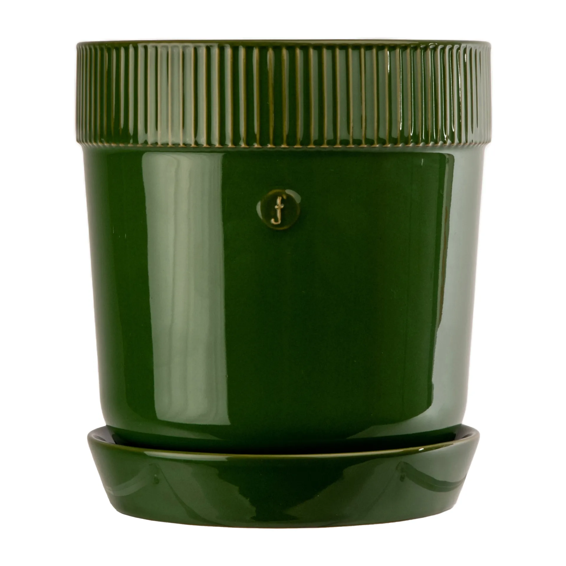 Sagaform Cache-pot Elise avec soucoupe Ø Vert