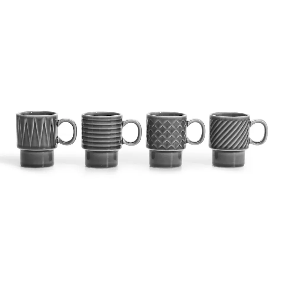 Sagaform Coffee & More espressokop 4-pak Grå