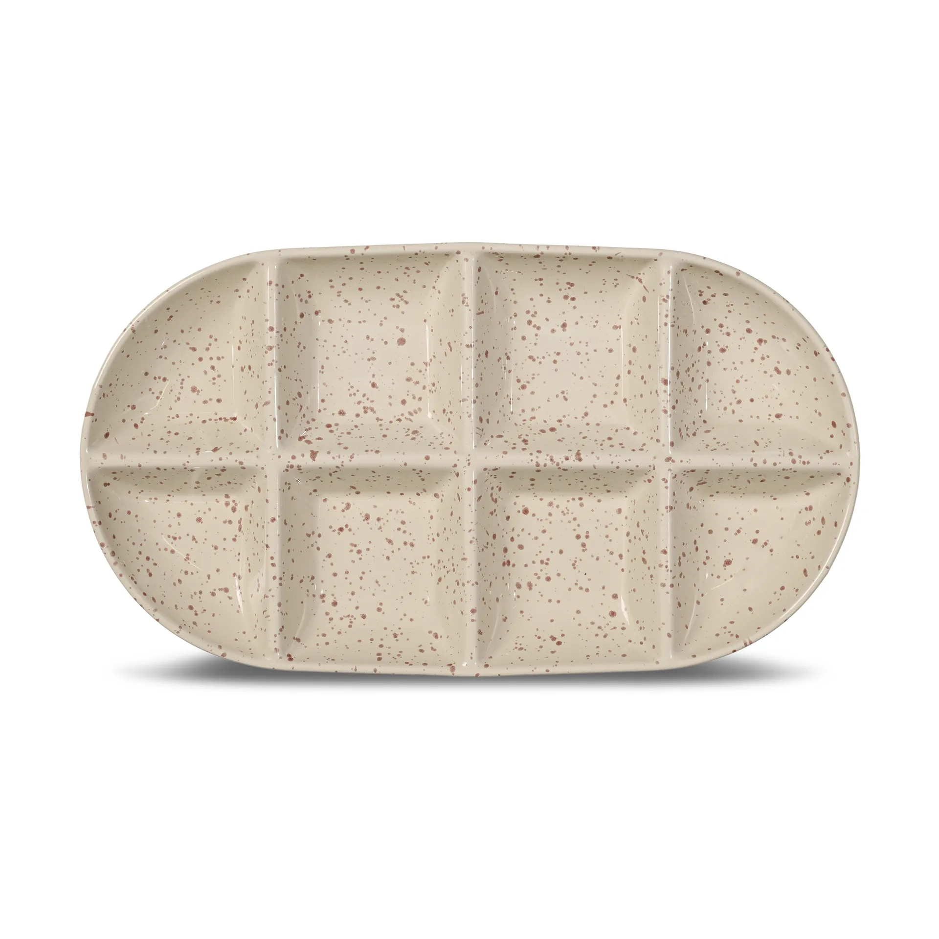 Sagaform Ditte serveringsfad stor 20x36 cm Beige-vinrød