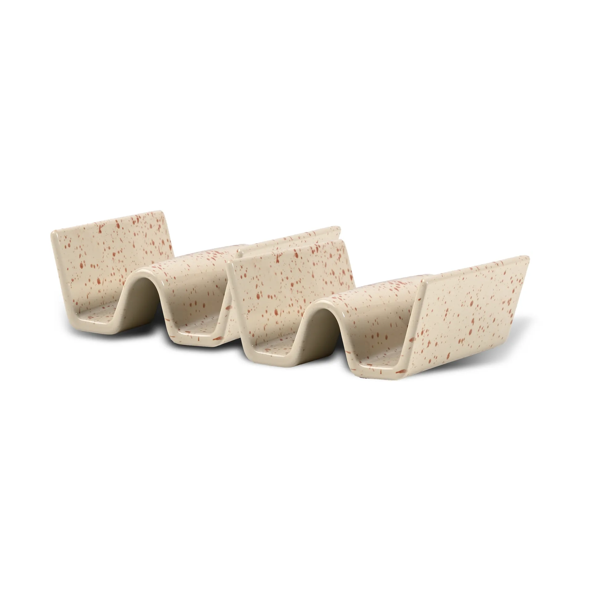 Sagaform Ditte tacostativ 2-pak Beige-vinrød