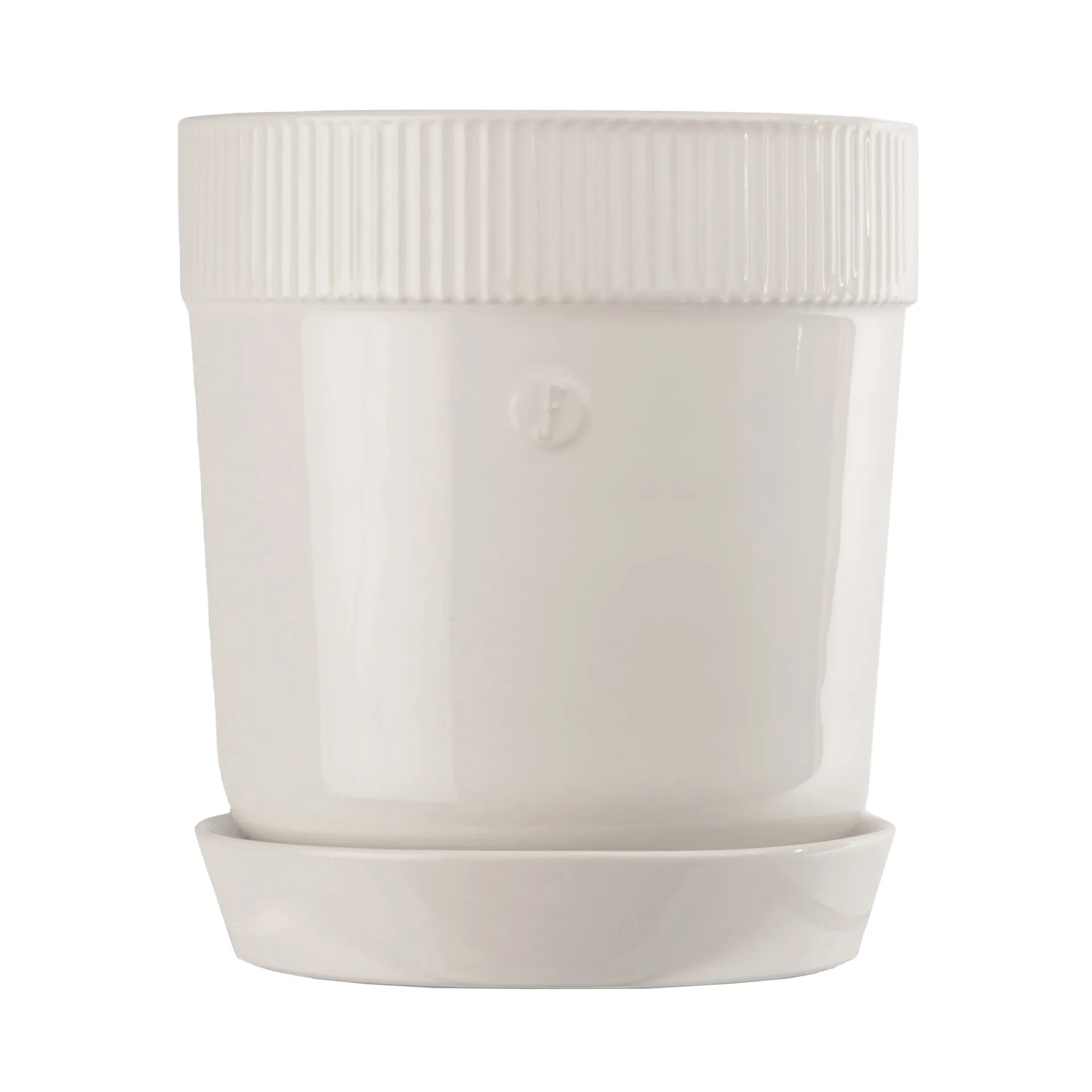 Sagaform Elise kruka med fat &Oslash;14 cm Vit
