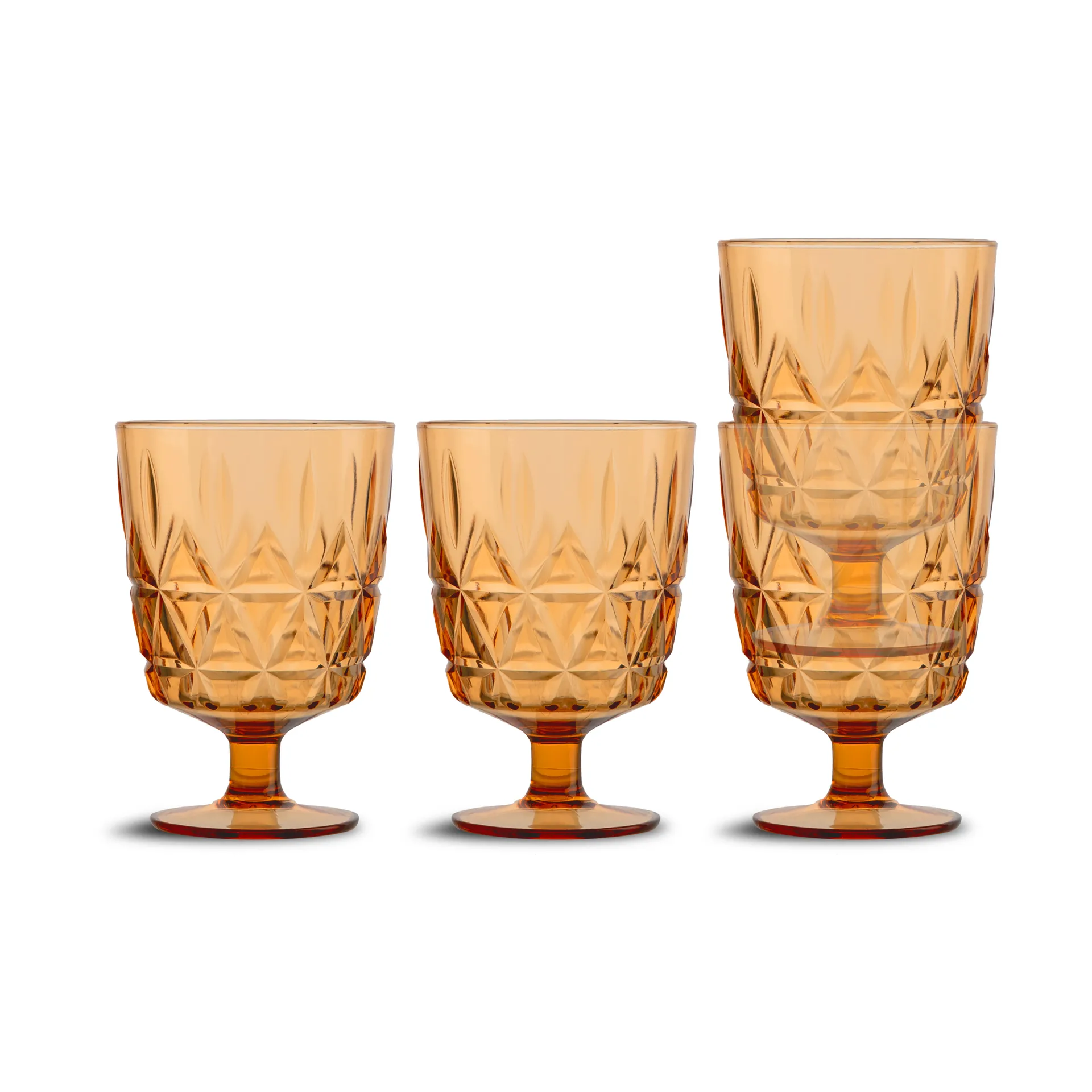 Sagaform Picknick Juni glas 4-pakke Amber